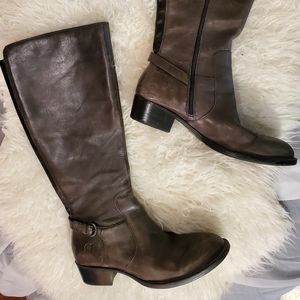 Born brand brown leather knee high boots
